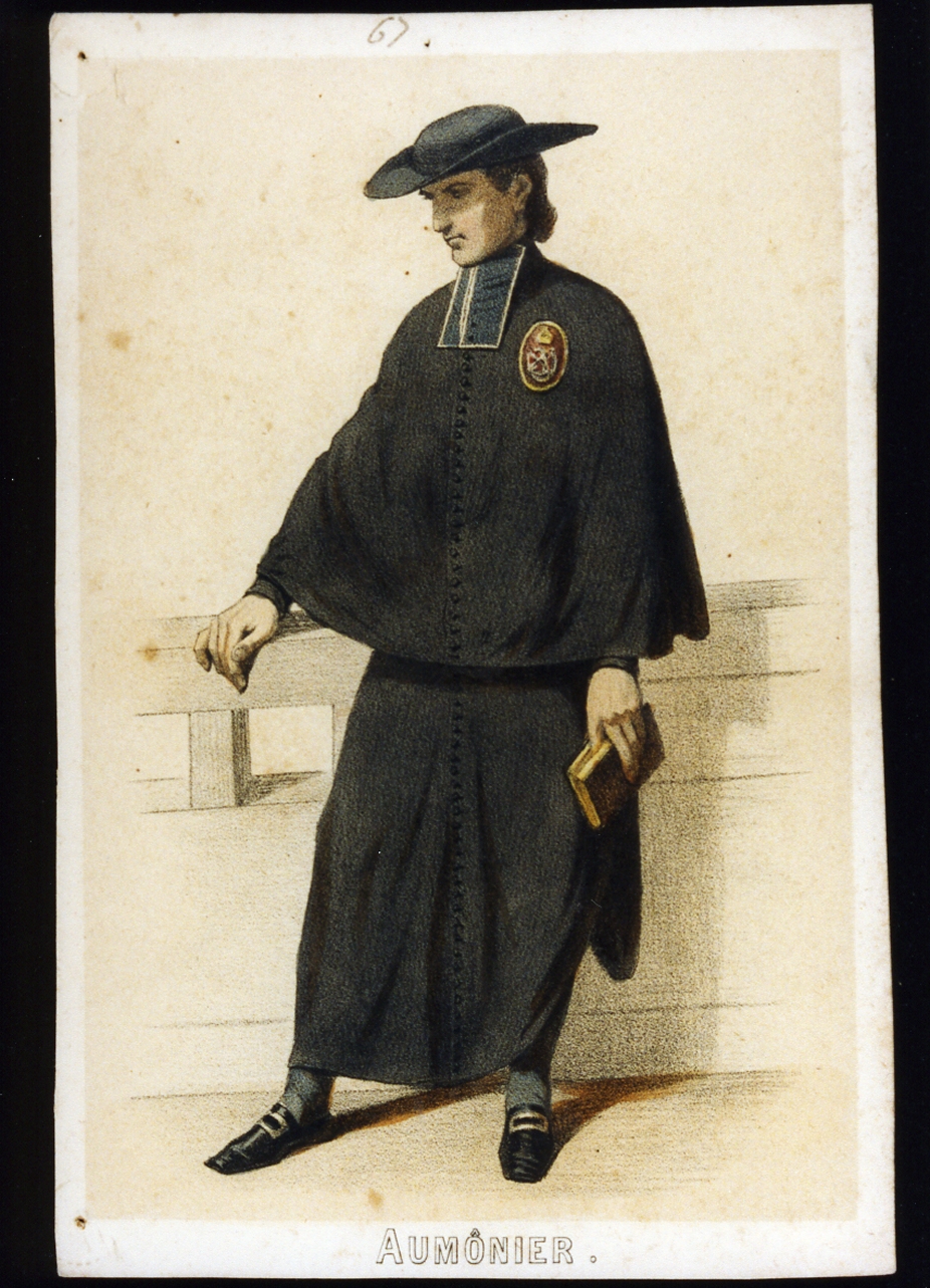 militare dell'esercito di Napoleone III cappellano di marina (stampa a colori) - ambito francese (sec. XIX)