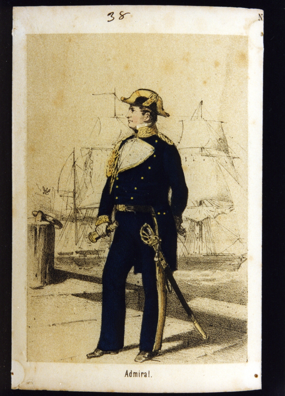 militare dell'esercito prussiano: ammiraglio (stampa a colori) - ambito tedesco (ultimo quarto sec. XIX)