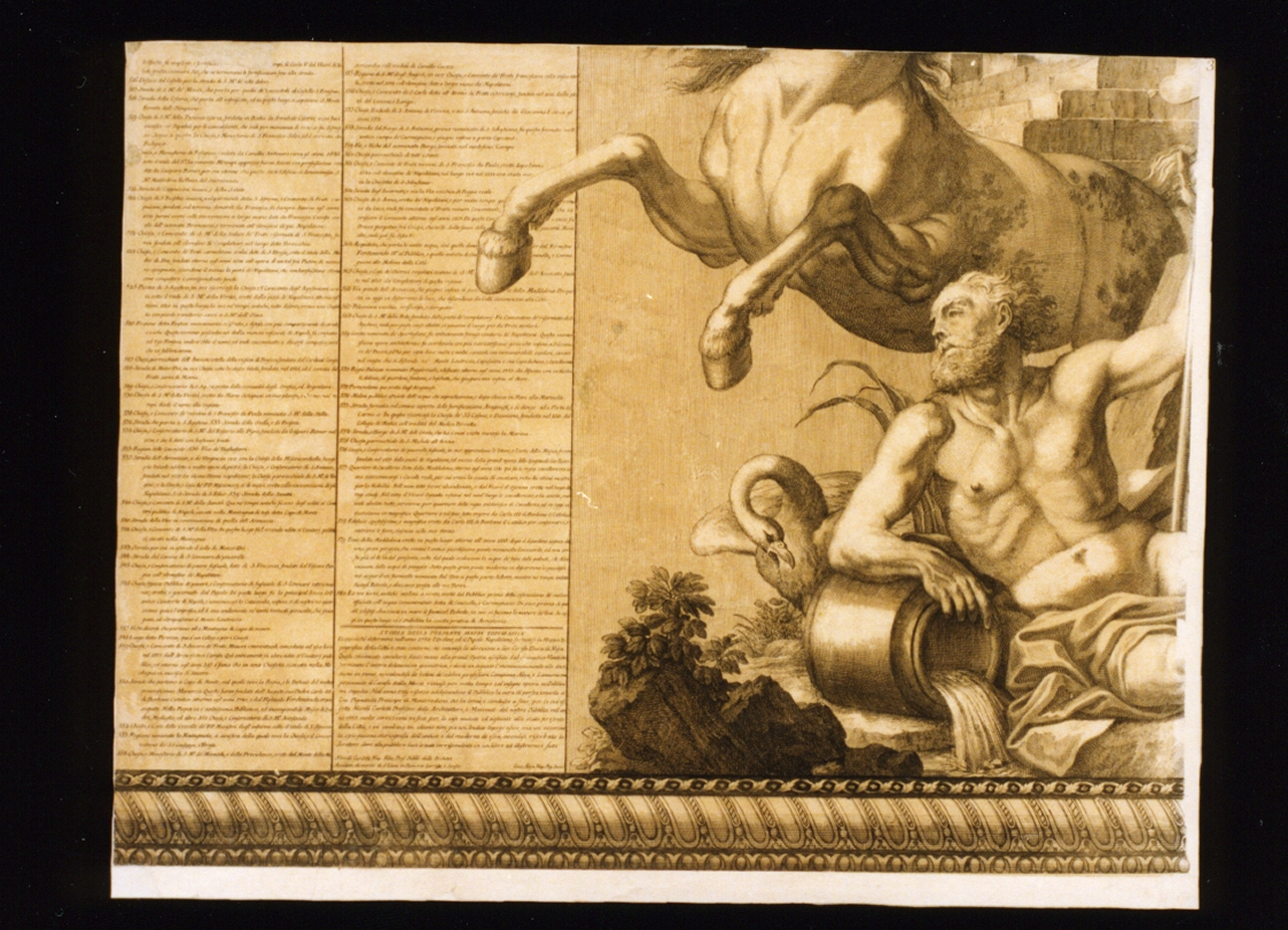 allegoria di un fiume (stampa) di Campana Pietro, Carletti Nicolò, Aloja Giuseppe, Carafa Giovanni, Lamarra Francesco (sec. XVIII)