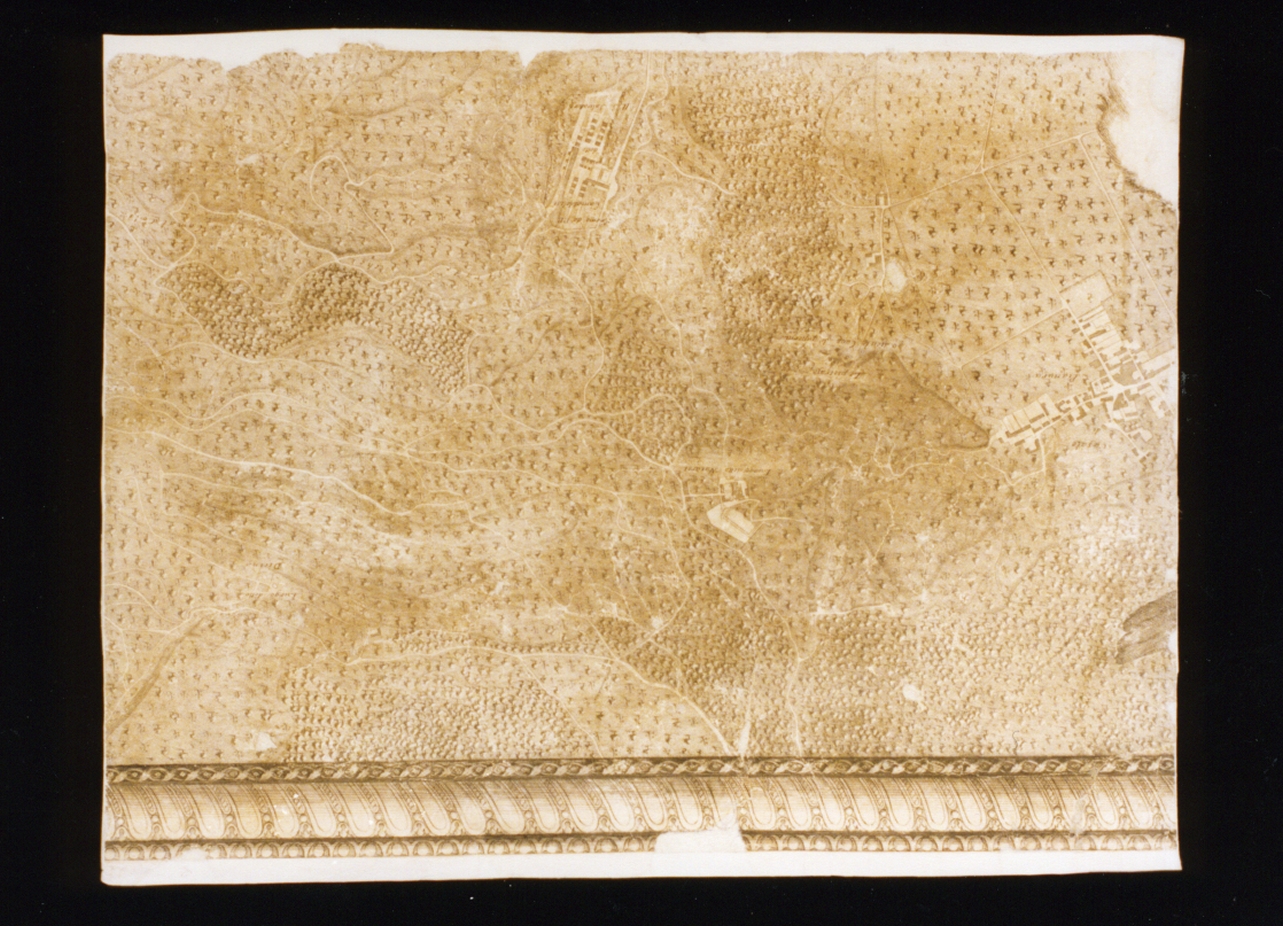 pianta topografica di Napoli: i Camaldoli (stampa) di Lamarra Francesco, Carletti Nicolò, Carafa Giovanni, Campana Pietro, Aloja Giuseppe (sec. XVIII)