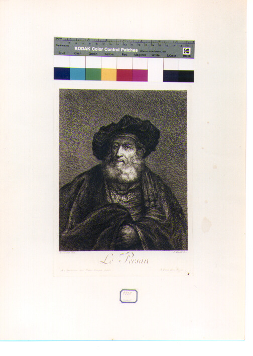 ritratto d'uomo (stampa) di Daullé Jean, Van Rijn Rembrandt Harmenszoon (sec. XVIII)