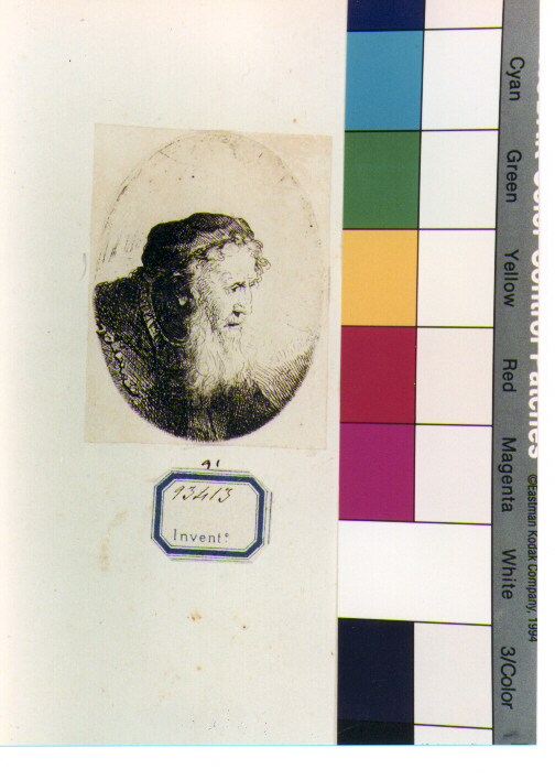 ritratto d'uomo (stampa) di Van Rijn Rembrandt Harmenszoon (prima metà sec. XVII)