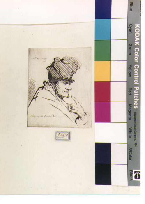 ritratto d'uomo (stampa) di Van Rijn Rembrandt Harmenszoon, Schmidt Georg Friedrich (sec. XVIII)