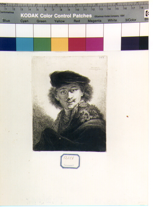 ritratto d'uomo (stampa) di Schmidt Georg Friedrich, Van Rijn Rembrandt Harmenszoon (sec. XVIII)