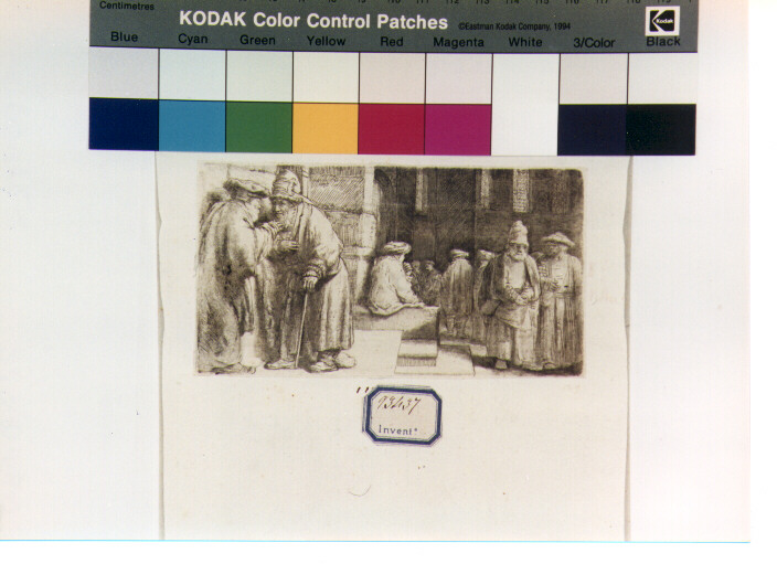 interno con figure (stampa) di Van Rijn Rembrandt Harmenszoon (sec. XVII)