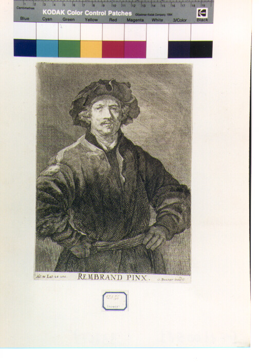 ritratto d'uomo (stampa) di Van Rijn Rembrandt Harmenszoon, Von Prenner Georg Gaspar (sec. XVIII)