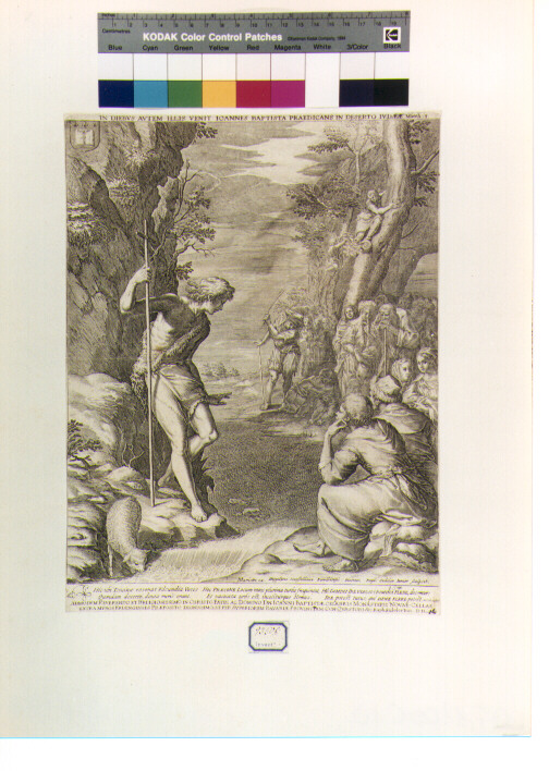 San Giovanni Battista predica nel deserto (stampa) di Scarsella Ippolito detto Scarsellino, Sadeler Raphael II (sec. XVIII)