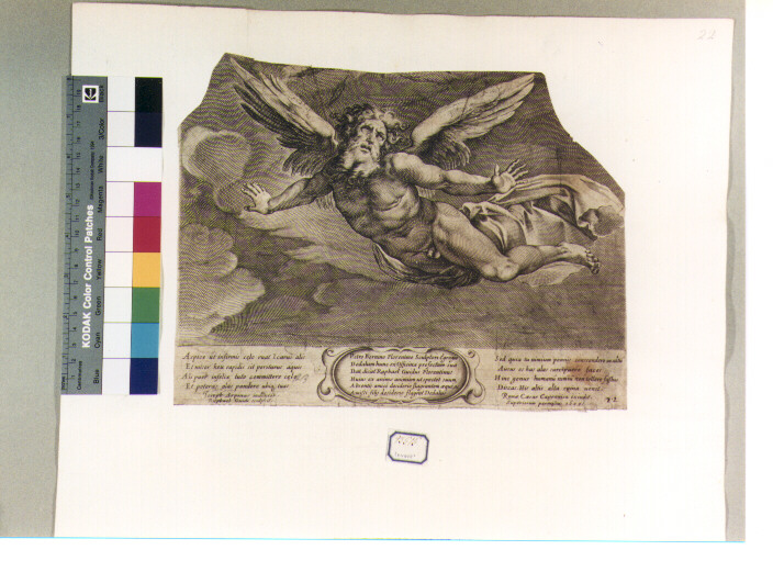 caduta di Icaro (stampa) di Cesari Giuseppe detto Cavalier d'Arpino, Guidi Raffaello (sec. XVII)