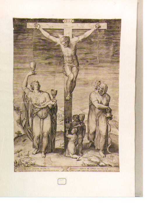 Cristo fons vitae (stampa) di Muziano Girolamo detto Girolamo da Brescia (seconda metà sec. XVI)