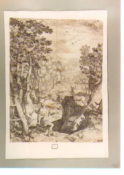 Santo (stampa) di Muziano Girolamo detto Girolamo da Brescia, Cort Cornelis (sec. XVI)