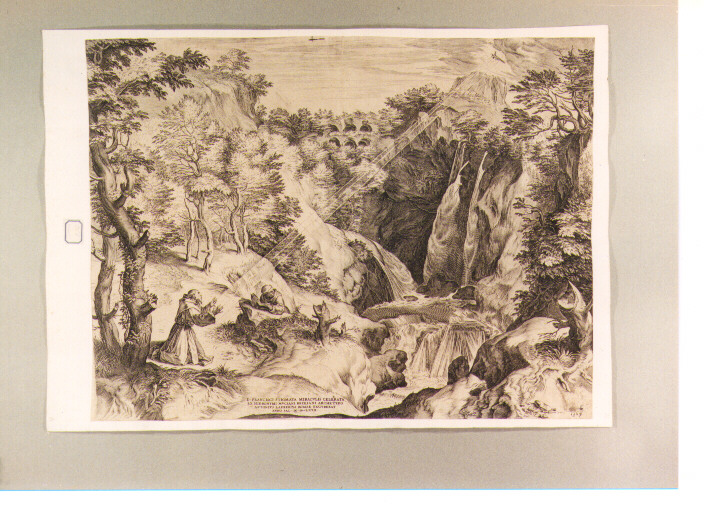 San Francesco d'Assisi riceve le stimmate (stampa) di Cort Cornelis, Muziano Girolamo detto Girolamo da Brescia (sec. XVI)
