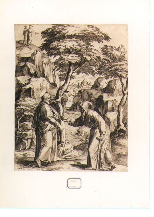 Cristo tentato da Satana (stampa) di Zuccari Federico, Cort Cornelis (sec. XVI)