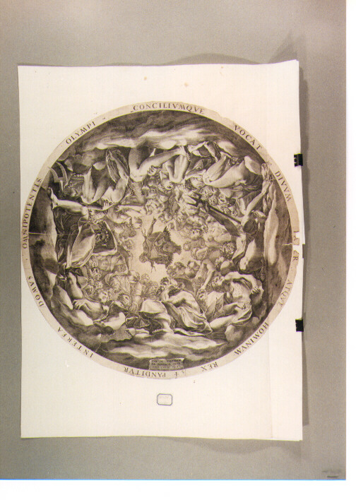 Giove come re del cielo (stampa) di Cort Cornelis, Vincidor Tommaso di Andrea (sec. XVI)