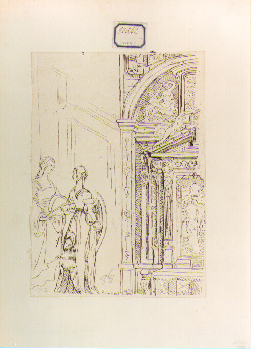Interno di Chiesa (stampa) di Zuccari Federico, De Caylus Anne Claude Philippe (prima metà sec. XVIII)