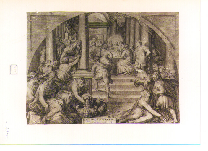 nozze di Cana (stampa) di Zuccari Taddeo, Matham Jacob (sec. XVII)