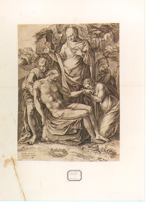 compianto sul Cristo morto (stampa) di Clovio Giulio (seconda metà sec. XVI)