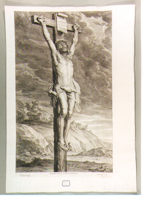 crocifissione di Cristo (stampa) di Rubens Pieter Paul, Bolswert Schelte Adams (sec. XVII)