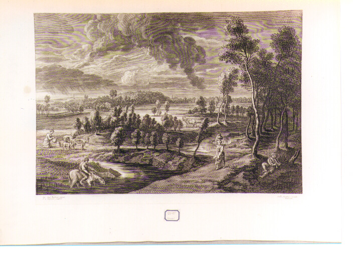 paesaggio rurale (stampa) di Bolswert Schelte Adams, Rubens Pieter Paul (sec. XVII)