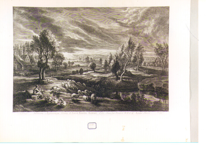 paesaggio boscoso (stampa) di Rubens Pieter Paul, Bolswert Schelte Adams (sec. XVII)