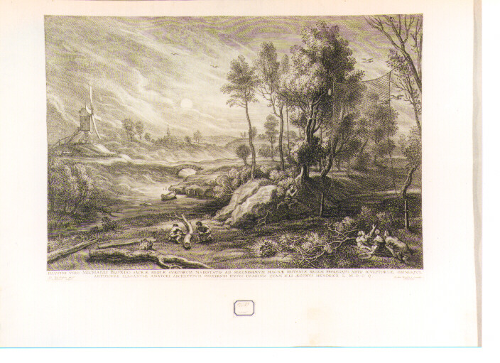 paesaggio con uccelli (stampa) di Rubens Pieter Paul, Bolswert Schelte Adams (sec. XVII)