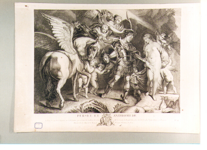 Perseo libera Andromeda (stampa) di Oeser Adam Friedrich, Tardieu Pierre François, Rubens Pieter Paul (sec. XVIII)