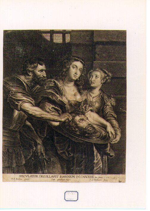Salome con la testa di San Giovanni Battista sul piatto (stampa) di Rubens Pieter Paul, Bolswert Schelte Adams (sec. XVII)