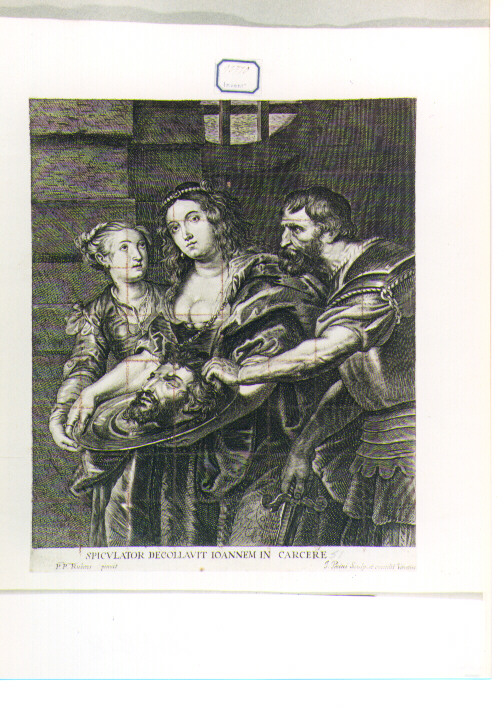 Salome con la testa di San Giovanni Battista sul piatto (stampa) di Piccini Giacomo, Rubens Pieter Paul (sec. XVII)