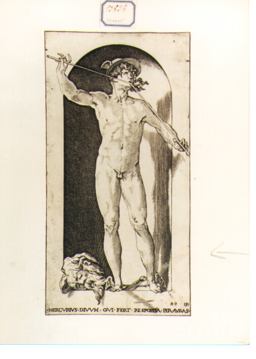 Mercurio (stampa) di Giovan Battista di Jacopo detto Rosso Fiorentino, Caraglio Giovanni Giacomo (sec. XVII)