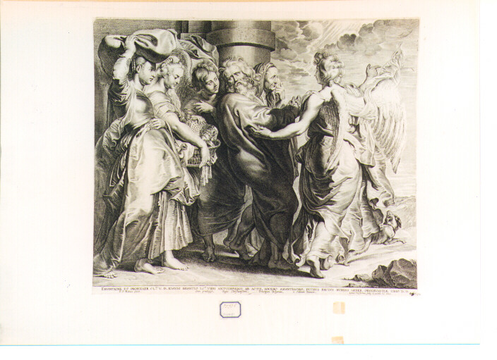 Lot e la famiglia in fuga da Sodoma (stampa) di Rubens Pieter Paul, Vorsterman Lucas I (sec. XVII)