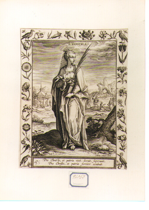 Santa (stampa) di Collaert Adriaen (CERCHIA) (secc. XVI/ XVII)