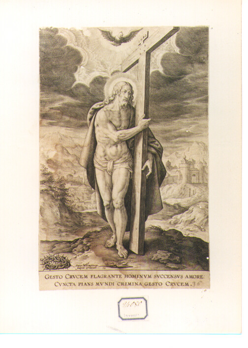 Cristo portacroce (stampa) di Wierix Anthonie (secc. XVI/ XVII)
