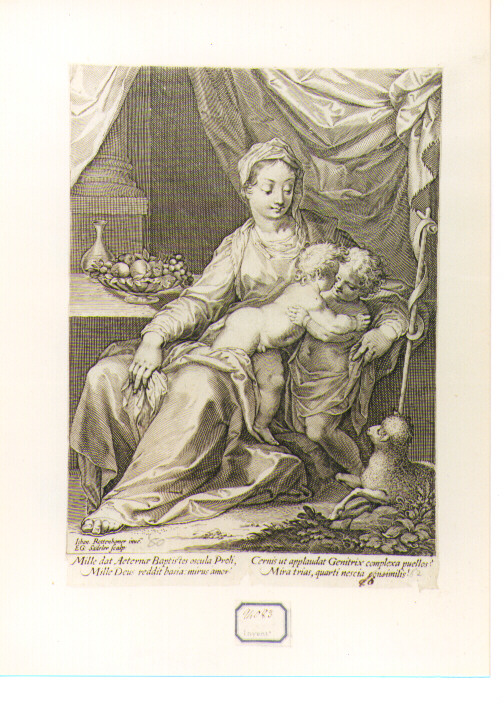 Madonna con Bambino e San Giovannino (stampa) di Sadeler Aegidius, Rottenhammer Hans (secc. XVI/ XVII)