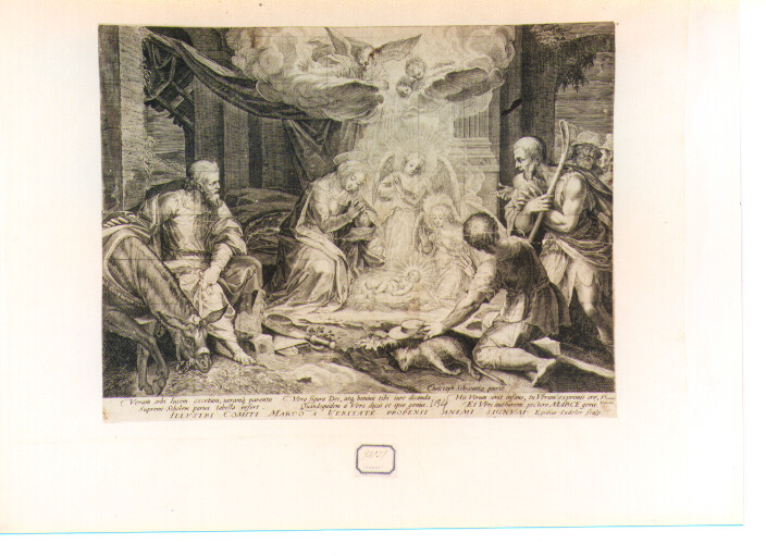 adorazione dei pastori (stampa) di Sadeler Aegidius, Schwarz Christoph (secc. XVI/ XVII)