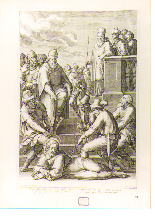Cristo davanti a Erode (stampa) di Schwarz Christoph, Sadeler Jan il Vecchio (sec. XVI)