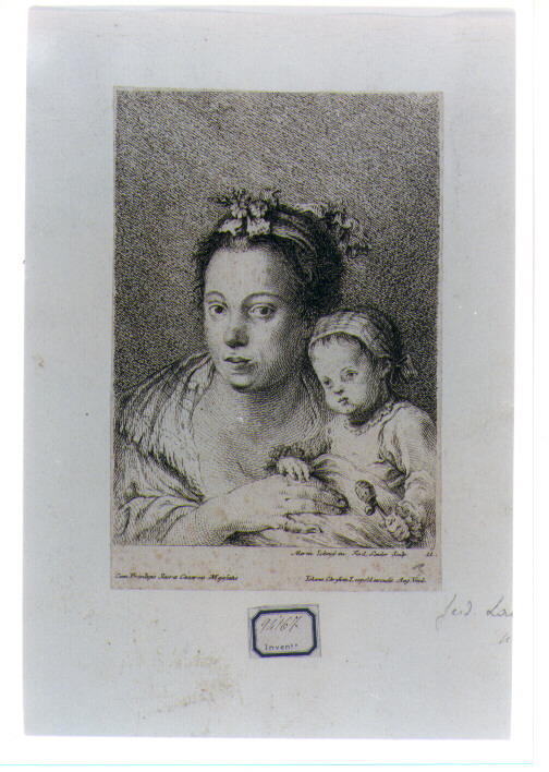 ritratto di donna (stampa) di Schmidt Martin Johann, Landerer Ferdinand (sec. XVIII)