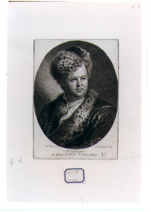 ritratto d'uomo (stampa) di Schmidt Georg Friedrich, Pesne Antoine (sec. XVIII)