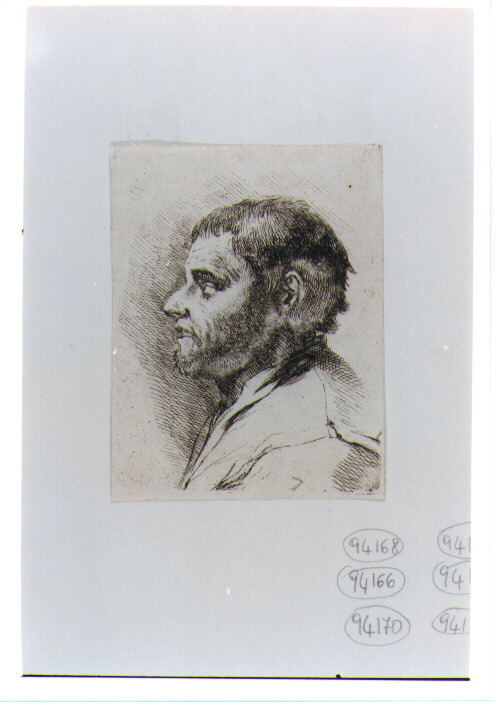 testa d'uomo di profilo (stampa) di Schonfeld Johann Heinrich (sec. XVII)