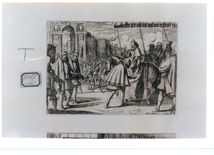 scena della vita di Margherita d'Austria (stampa) di Tempesta Antonio (secc. XVI/ XVII)