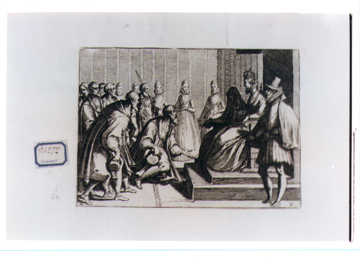 scena della vita di Margherita d'Austria (stampa) di Schiaminossi Raffaello (secc. XVI/ XVII)