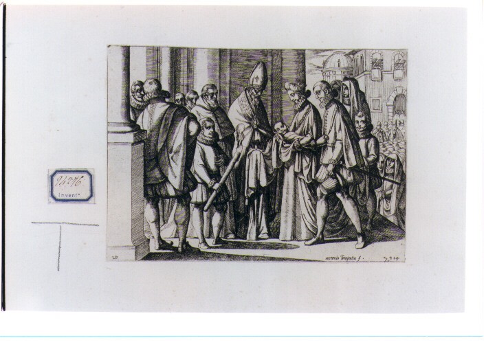 scena della vita di Margherita d'Austria (stampa) di Tempesta Antonio (secc. XVI/ XVII)