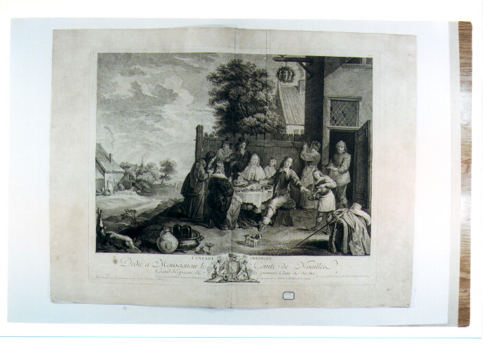 penitenza del figliol prodigo (stampa) di Teniers David il Giovane, Le Bas Jacques Philippe (sec. XVIII)