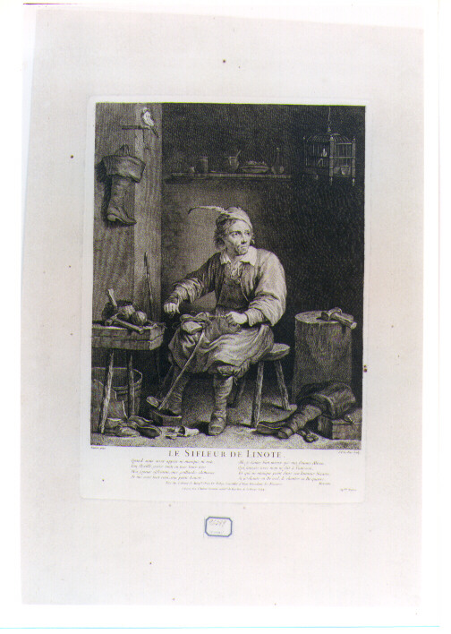 figura maschile (stampa) di Le Bas Jacques Philippe, Teniers David il Giovane (sec. XVIII)