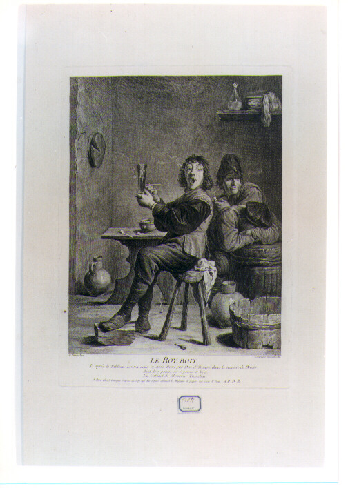 interno di osteria con figure (stampa) di Teniers David il Giovane, Surugue Pierre Louis (sec. XVIII)