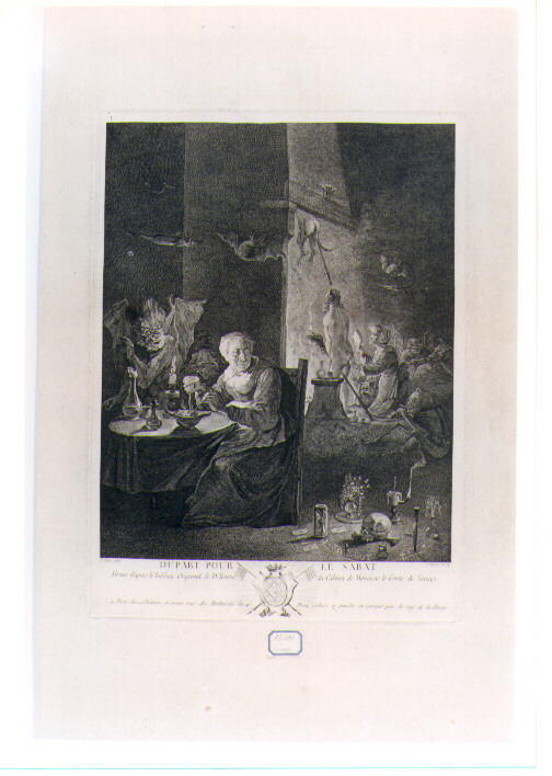 figura femminile (stampa) di Aliamet Jean Jacques, Teniers David il Giovane (sec. XVIII)
