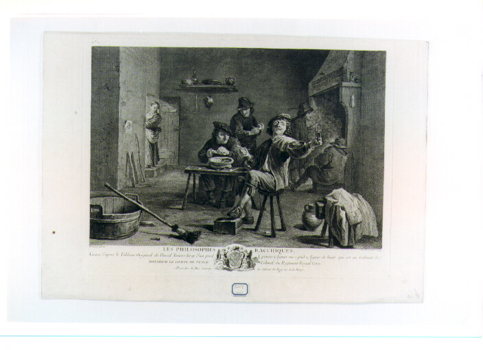 interno di osteria con figure (stampa) di Le Bas Jacques Philippe, Teniers David il Giovane (sec. XVIII)