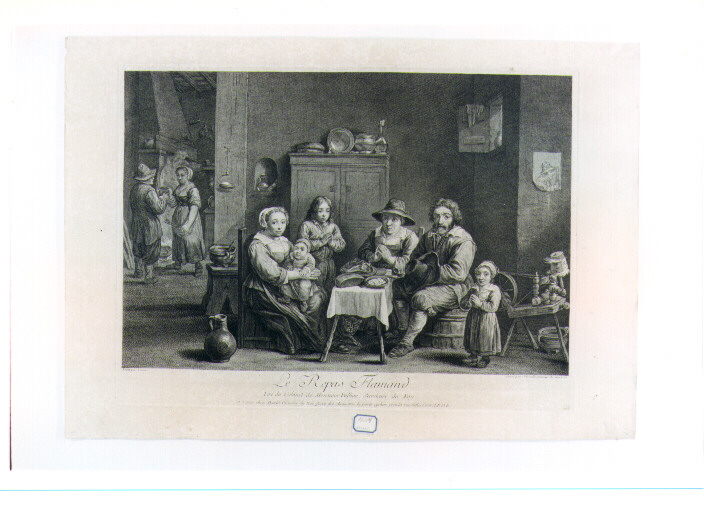 scena familiare (stampa) di Teniers David il Giovane, Daullé Jean (sec. XVIII)