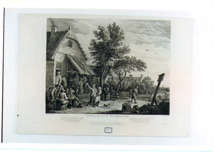 scena campestre con figure (stampa) di Le Bas Jacques Philippe, Teniers David il Giovane (sec. XVIII)