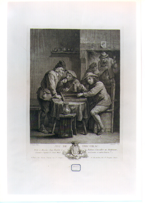 interno di osteria con figure (stampa) di Teniers David il Giovane, Beauvarlet Jacques Firmin (sec. XVIII)