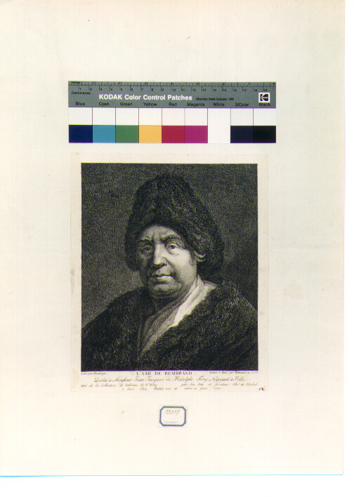 ritratto d'uomo (stampa) di Romanet Antoine Louis, Van Rijn Rembrandt Harmenszoon (sec. XVIII)