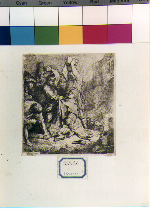 lapidazione di Santo Stefano (stampa) di Van Rijn Rembrandt Harmenszoon (sec. XVII)